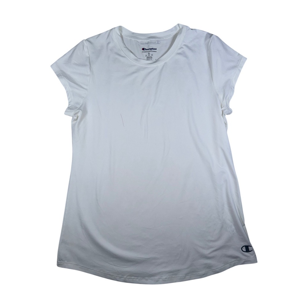 Champion Womens White Performance Short Sleeve Activewear T-Shirt XL Sporty